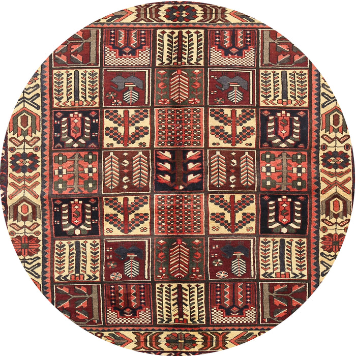 Square Machine Washable Traditional Saffron Red Rug, wshtr426