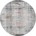 Round Traditional Gunmetal Gray Persian Rug, tr4271