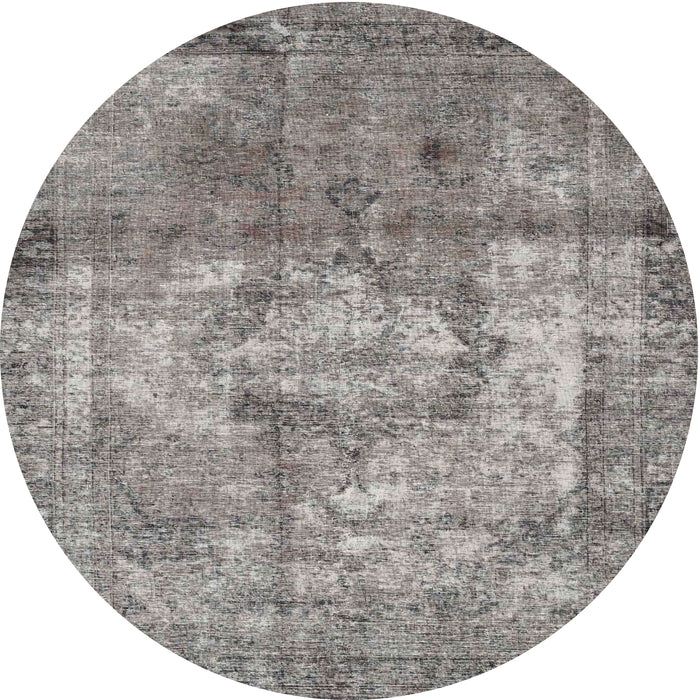 Round Traditional Dark Gray Persian Rug, tr4272