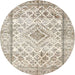 Round Traditional Wheat Beige Persian Rug, tr4275