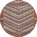 Round Traditional Brown Red Southwestern Rug, tr4286