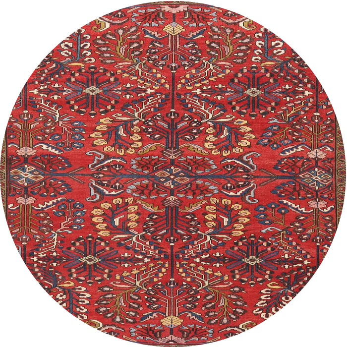 Round Traditional Rust Pink Persian Rug, tr4288
