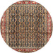 Round Traditional Red Persian Rug, tr428