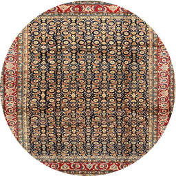 Square Machine Washable Traditional Vermilion Red Rug, wshtr428