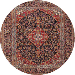 Square Machine Washable Traditional Orange Salmon Pink Rug, wshtr4291