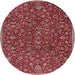 Round Traditional Orange Salmon Pink Persian Rug, tr4292