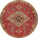 Round Traditional Brown Persian Rug, tr4293