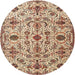 Square Machine Washable Traditional Sienna Brown Rug, wshtr4295