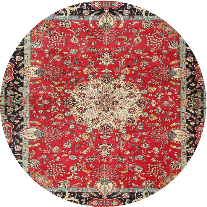 Round Traditional Camel Brown Persian Rug, tr4296