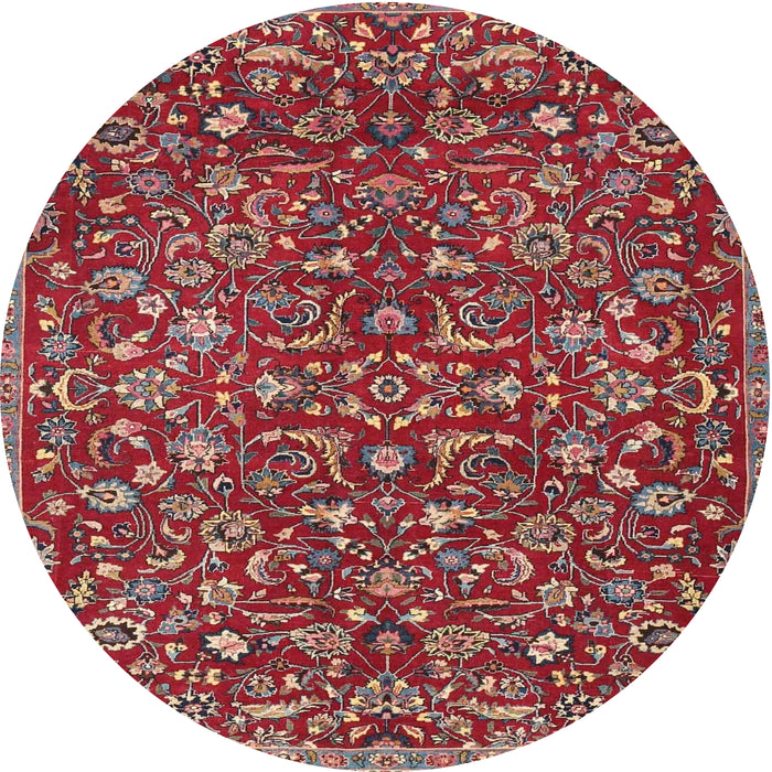 Round Traditional Orange Salmon Pink Persian Rug, tr4297
