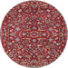 Round Traditional Orange Salmon Pink Persian Rug, tr4297