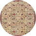 Square Machine Washable Traditional Sienna Brown Rug, wshtr4298