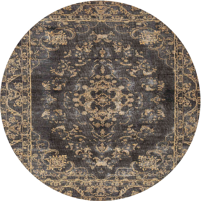 Square Machine Washable Traditional Mocha Brown Rug, wshtr4308