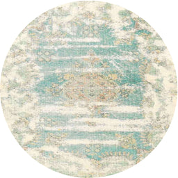 Round Traditional Gold Persian Rug, tr4311