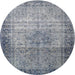 Round Traditional Dark Gray Persian Rug, tr4318