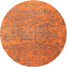 Round Traditional Orange Red Persian Rug, tr4319