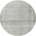 Round Traditional Dark Gray Persian Rug, tr4323