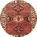 Square Machine Washable Traditional Tomato Red Rug, wshtr4327