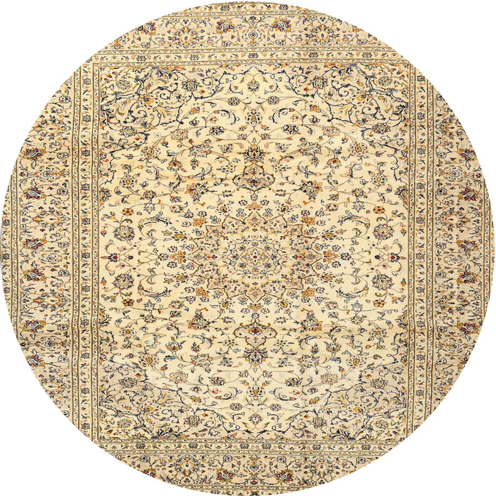 Square Machine Washable Traditional Sun Yellow Rug, wshtr4329