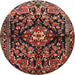 Round Traditional Orange Salmon Pink Persian Rug, tr432