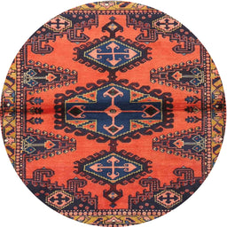 Square Machine Washable Traditional Rust Pink Rug, wshtr4334