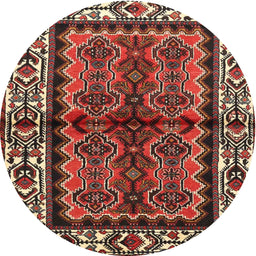 Square Machine Washable Traditional Saffron Red Rug, wshtr4335
