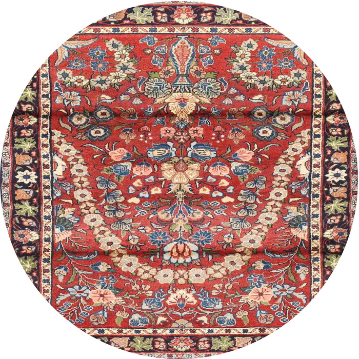 Square Machine Washable Traditional Camel Brown Rug, wshtr4338