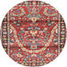 Round Traditional Camel Brown Persian Rug, tr4338