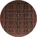 Square Machine Washable Traditional Sienna Brown Rug, wshtr433