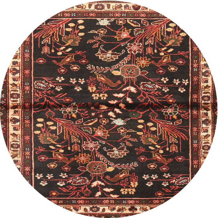 Round Traditional Gold Brown Persian Rug, tr4342