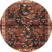 Round Traditional Gold Brown Persian Rug, tr4342