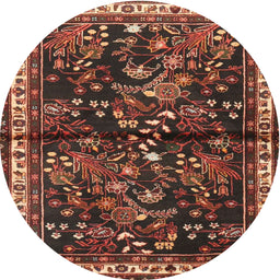Square Machine Washable Traditional Gold Brown Rug, wshtr4342