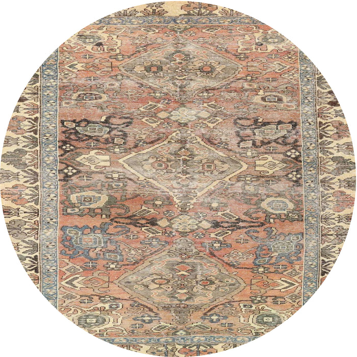 Round Traditional Brown Persian Rug, tr4345