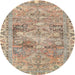 Round Traditional Brown Persian Rug, tr4345