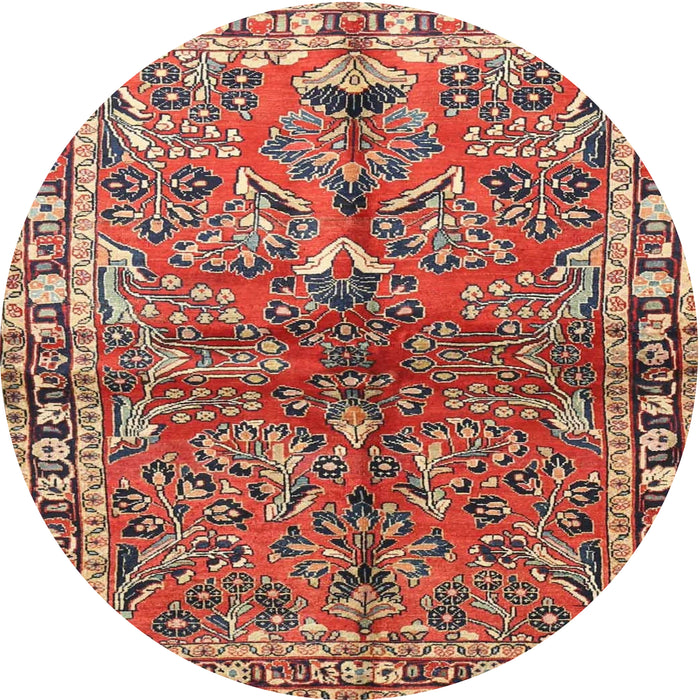 Round Traditional Red Persian Rug, tr4348