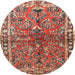 Round Traditional Red Persian Rug, tr4348