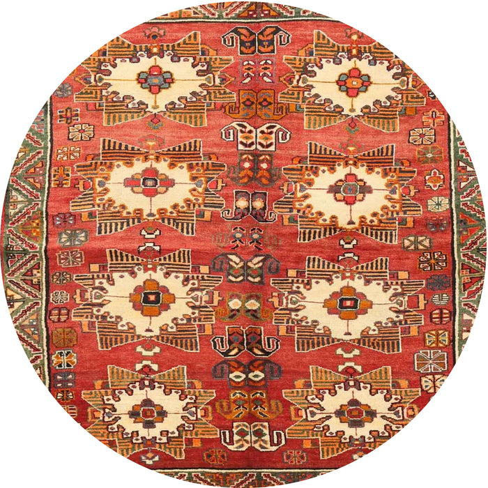 Round Traditional Red Persian Rug, tr4349