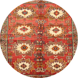 Square Machine Washable Traditional Red Rug, wshtr4349