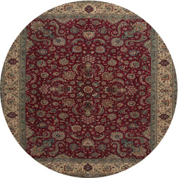 Square Machine Washable Traditional Brown Rug, wshtr434
