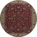 Square Machine Washable Traditional Brown Rug, wshtr434