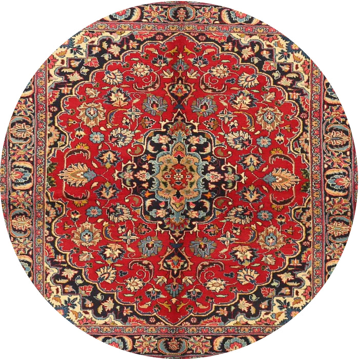 Square Machine Washable Traditional Tomato Red Rug, wshtr4352