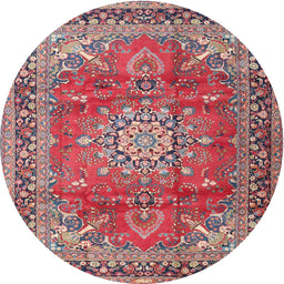 Square Machine Washable Traditional Fire Brick Red Rug, wshtr4359