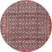 Round Traditional Brown Red Persian Rug, tr4360