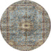 Round Traditional Sage Green Persian Rug, tr4361