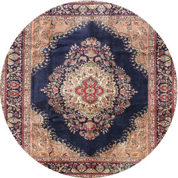 Square Machine Washable Traditional Purple Rug, wshtr4364