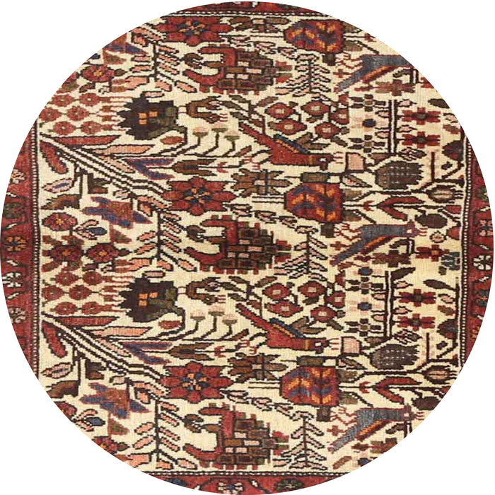 Round Traditional Saffron Red Persian Rug, tr4367