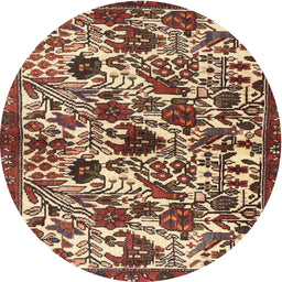 Square Machine Washable Traditional Saffron Red Rug, wshtr4367