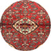 Round Traditional Orange Salmon Pink Medallion Rug, tr4370