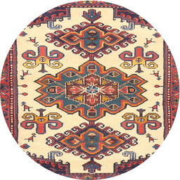 Square Machine Washable Traditional Brown Red Rug, wshtr4372