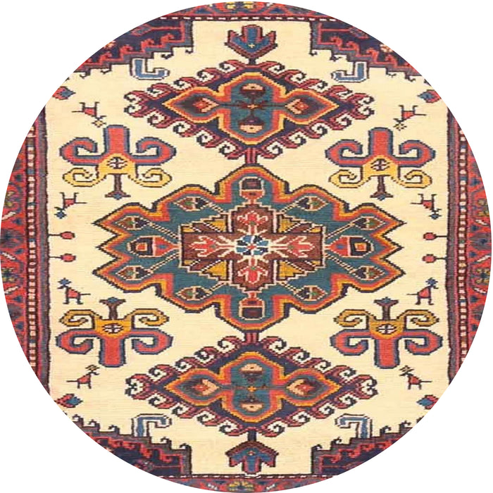 Round Traditional Brown Red Persian Rug, tr4372